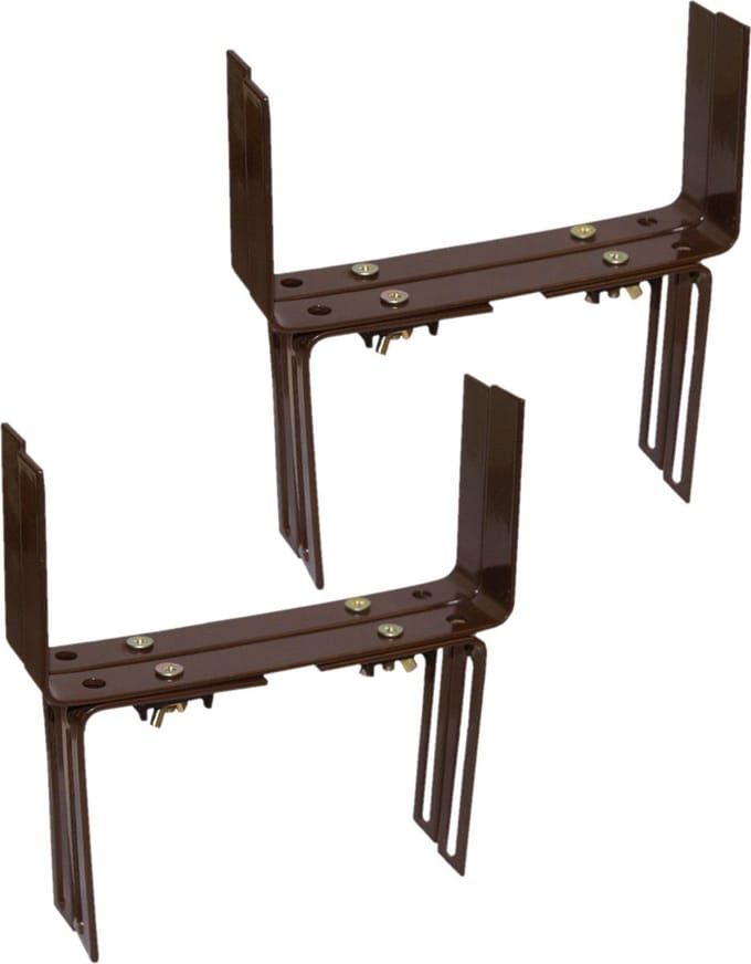 Set van 4 verstelbare metalen balkon/muurbeugels 12 t/m 23,5 cm in de kleur bruin