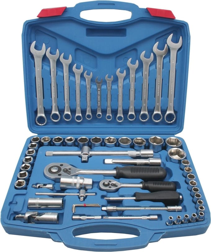 Doppendoos - Dopsleutel set 1/4" en 1/2" - 61-delig - opbergbox - gereedschap