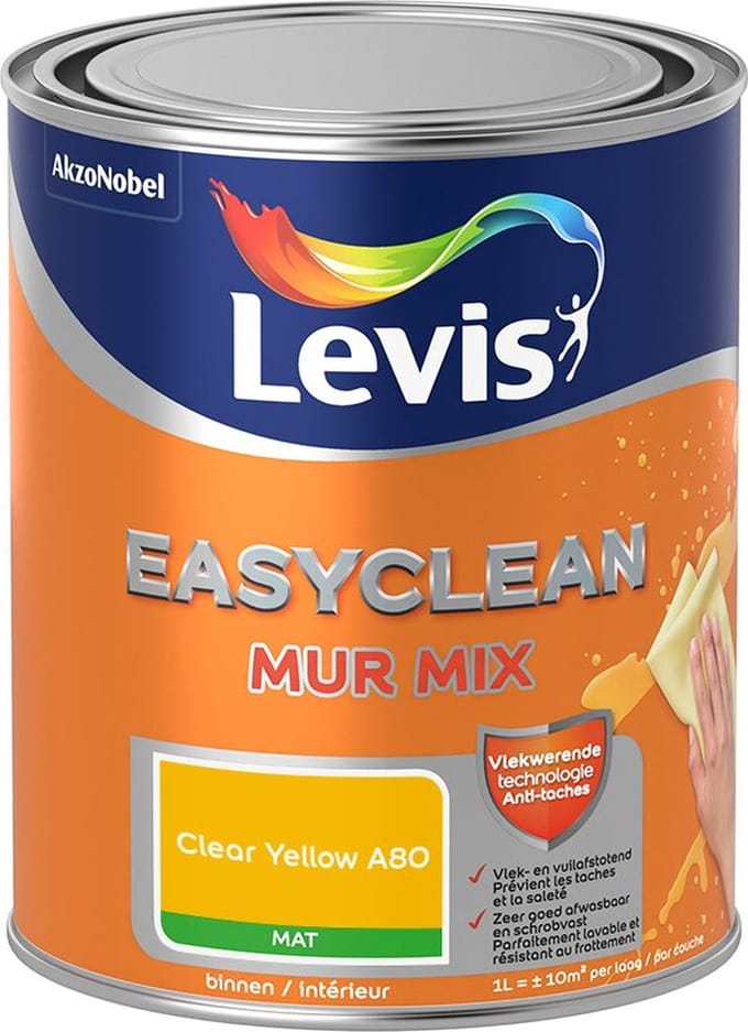 Levis - Easyclean Mur Mat Mix - Clear Yellow A80 - Mengverf - 1 L