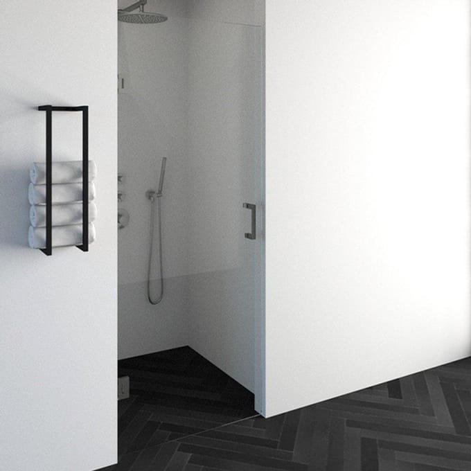 Saniclass Create Douchedeur - 80x200cm - profielloos - antikalk - 8mm veiligheidsglas - geborsteld RVS