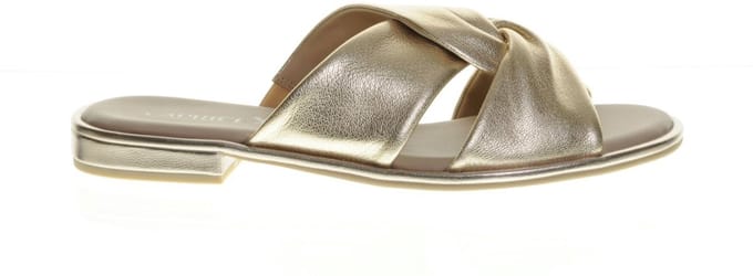 Instapper Zomer Goud Leder maat 39