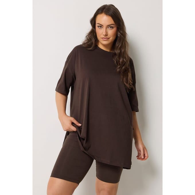 Yours Chocoladebruine Korte Broek Size 52