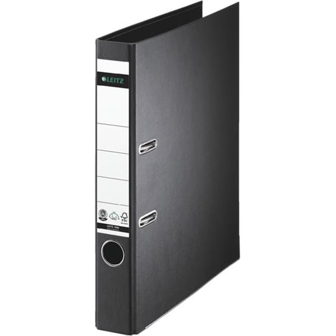 LEITZ® ordner 1007/1008, A4, rugbreedte 52 mm, per stuk, zwart