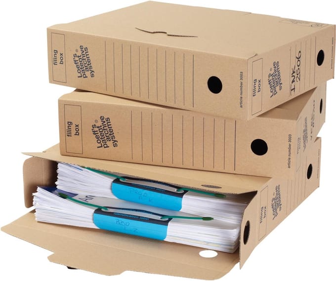 Loeff's archiefdozen universeel Box A4 345x250x80 mm Pak van 50 stuks FSC