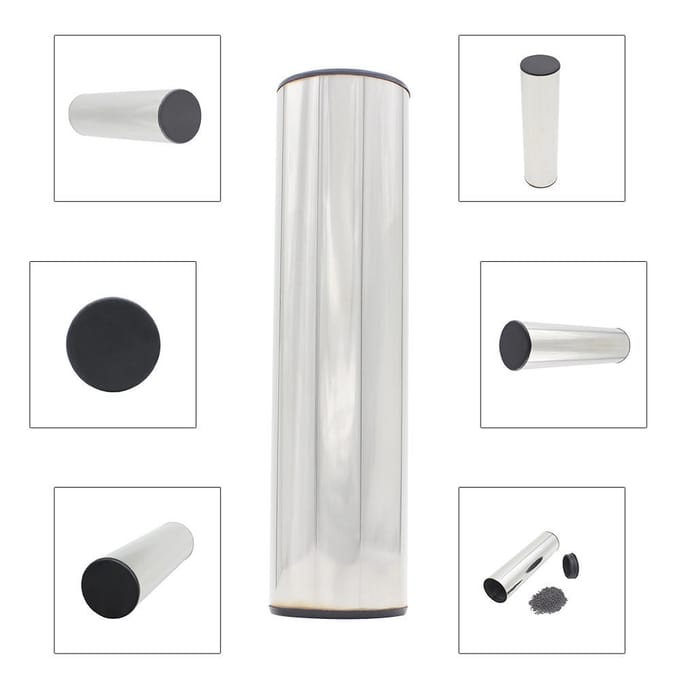 Professionele RVS Cilinder Zand Shaker Hand Percussie Zwart zilver