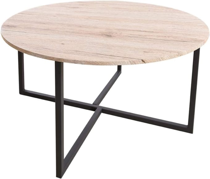 Swiphi® Salontafel - Tafel - Woonkamertafel - 83x83x5cm - Zwart/Wit