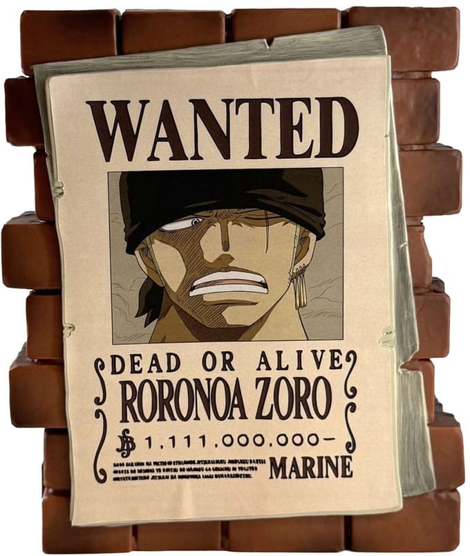 Plastoy One Piece Coin Bank Zoro Wanted Banks