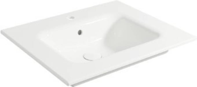 Saqu Fluente Wastafel 1 bak 1 krg 61x51x1 cm Glans Wit