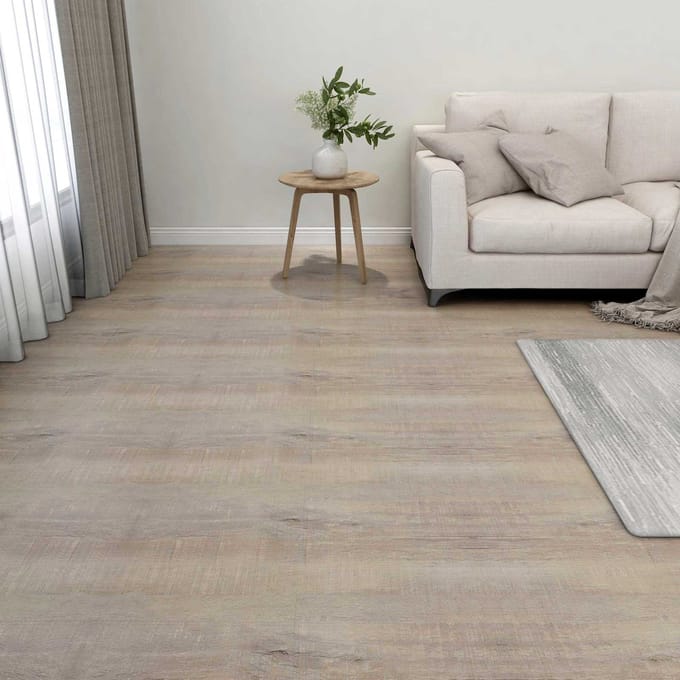 vidaXL Vloerplanken Taupe 5,11 m² 55 st PVC