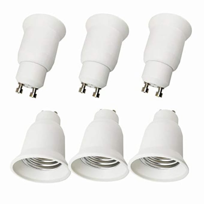 GU10 naar E27 lampvoet adapter voor LED-lampen - 6 stuks