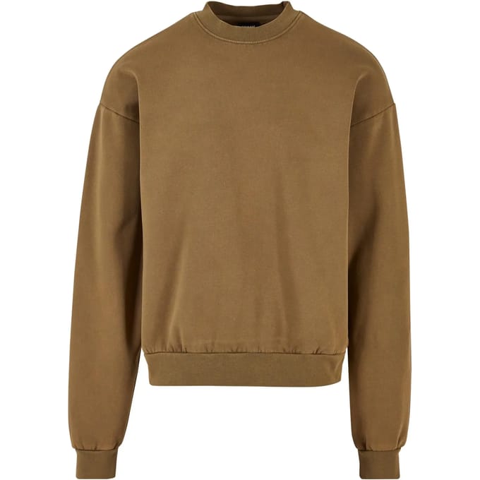 Urban Classics - Acid Washed Crewneck sweater/trui - 5XL - Olijfgroen