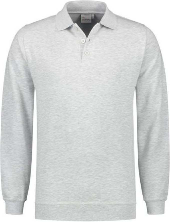 Santino Robin Polo Sweater lange mouw - Lichtgrijs - L