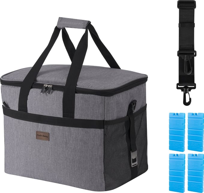 Packaway 4 Laags Geïsoleerde Koeltas - Lunchtas 30 liter - Grijs