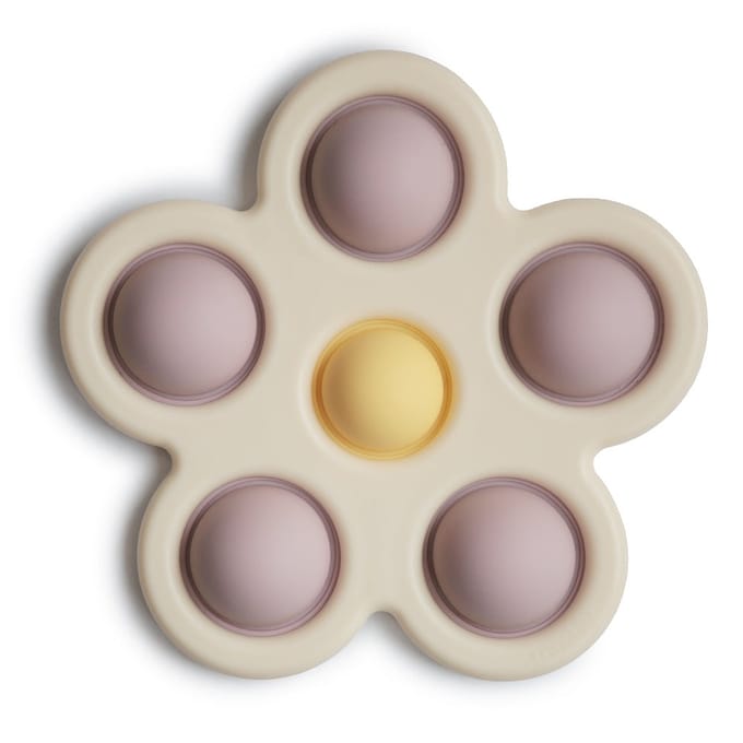 Mushie Press Toy Flower - Sensorisch speelgoed voor fijne motoriek - Soft Lilac
