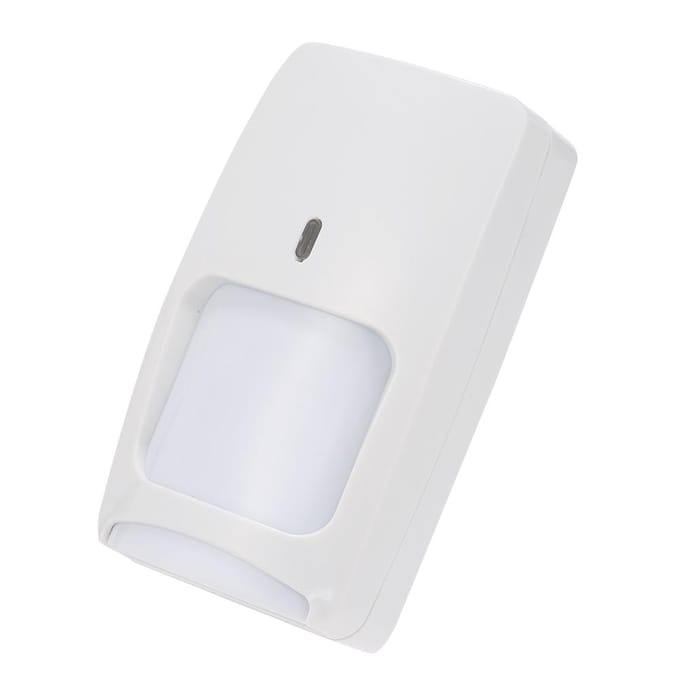 Bekabelde dual-tech infrarood bewegings- en microgolfdetector, aan de muur gemonteerde PIR-bewegingsmelder, huisdierbestendig wit