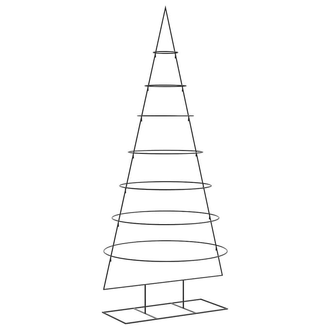 vidaXL - Kerstdecoratie - kerstboom - 210 - cm - metaal - zwart