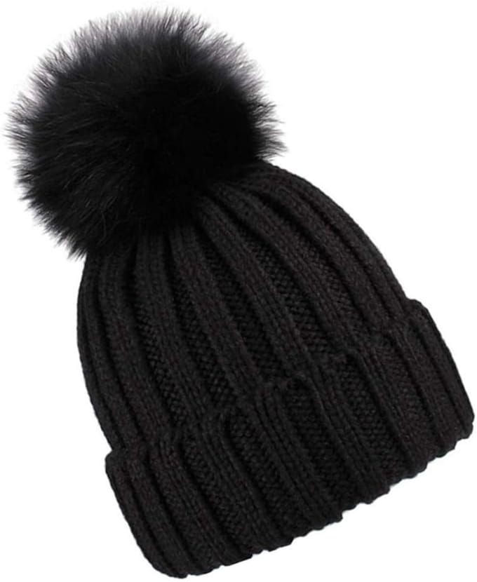 Vivva - Damesmuts - Wintermuts Dames - Gebreide Muts - Zwart - Warme Hoofddeksels - GLACIA