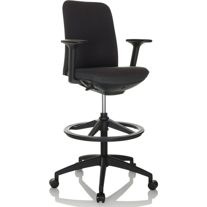 Werkkruk / Baliestoel NESTORA WORK stof zwart hjh OFFICE