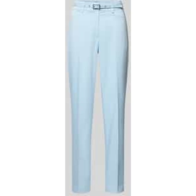 Stoffen broek in effen design met riem