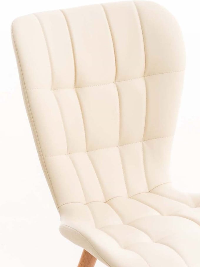 CLP Elda Set van 4 eetkamerstoelen - Kunstleer creme
