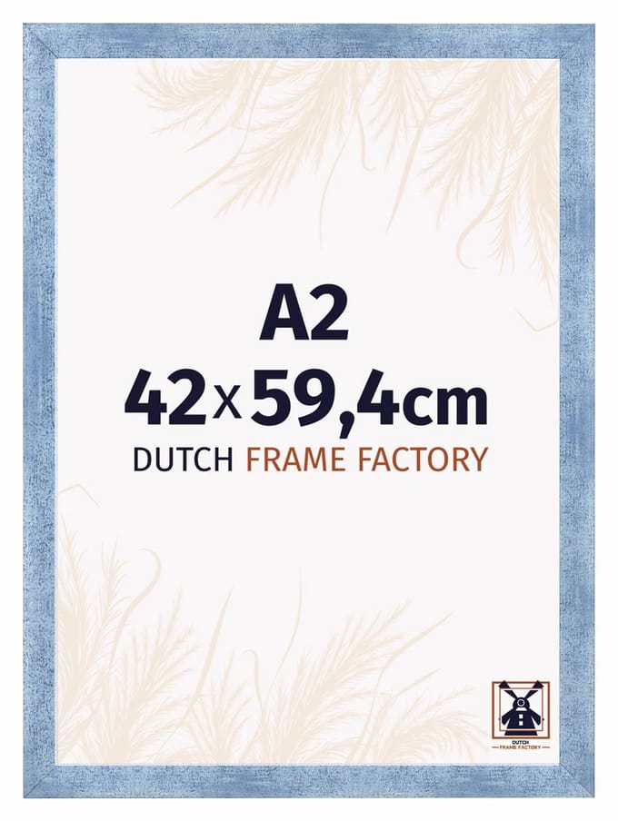 Fotolijst A2 42x59,4 cm - MDF - Helder Blauw Geveegd - Praag