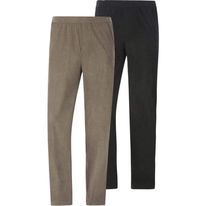 Jan Vanderstorm herren Dubbelpak Corduroy Broek - 60 - zwart - Plus Size