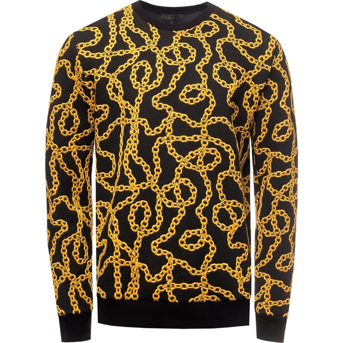 Jacquard trui in ijzeren design