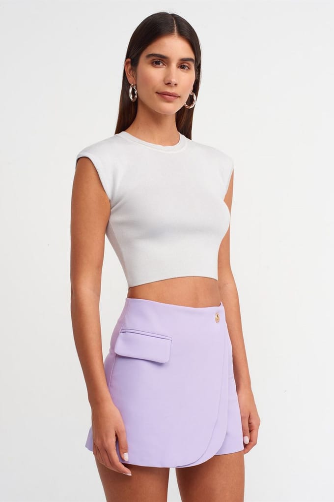 Dames Mouwloze Geribbelde Cropped T-Shirt
