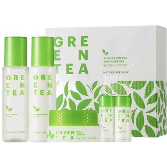 Nature Republic Fresh Green Tea Huidverzorgingsset – Toner, Emulsie & Crème Speciale Set