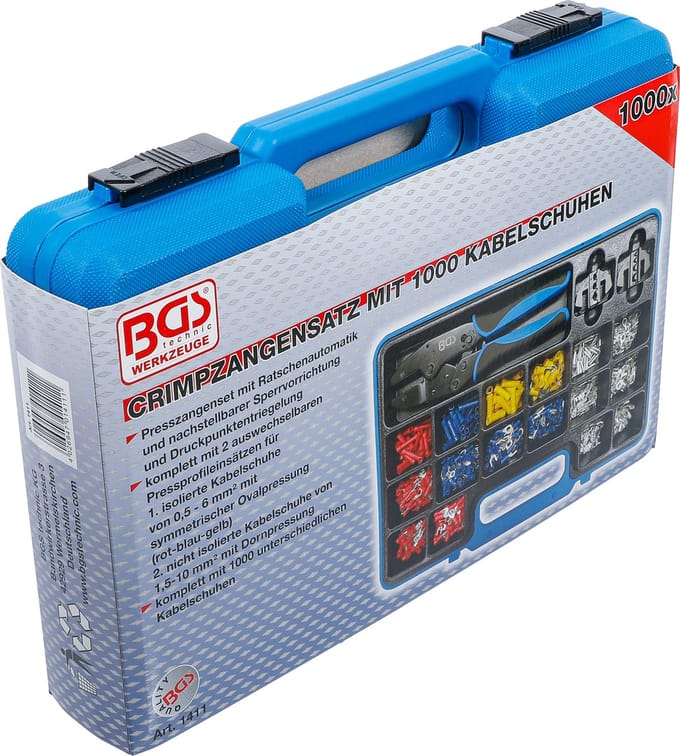 BGS Krimptangset Met Kabelschoenassortiment | 1000-dlg