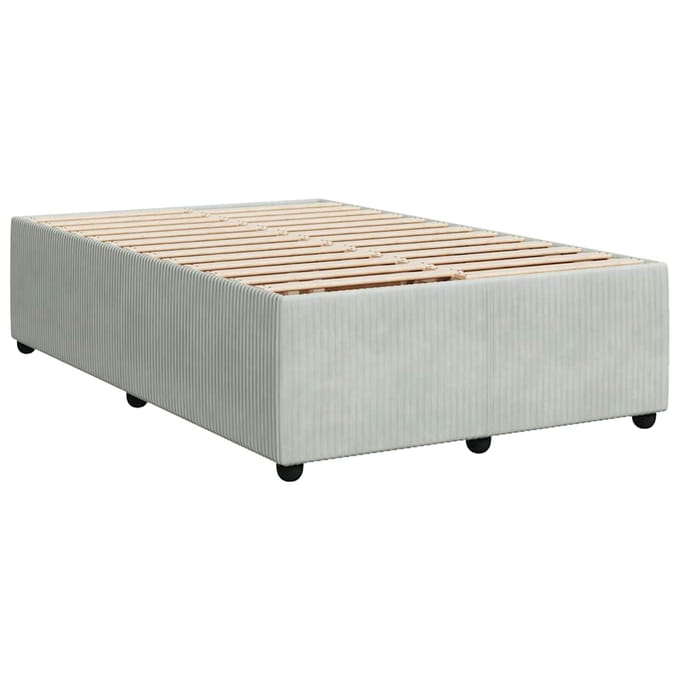 vidaXL - Bedframe - zonder - matras - 120x200 - cm - fluweel - lichtgrijs