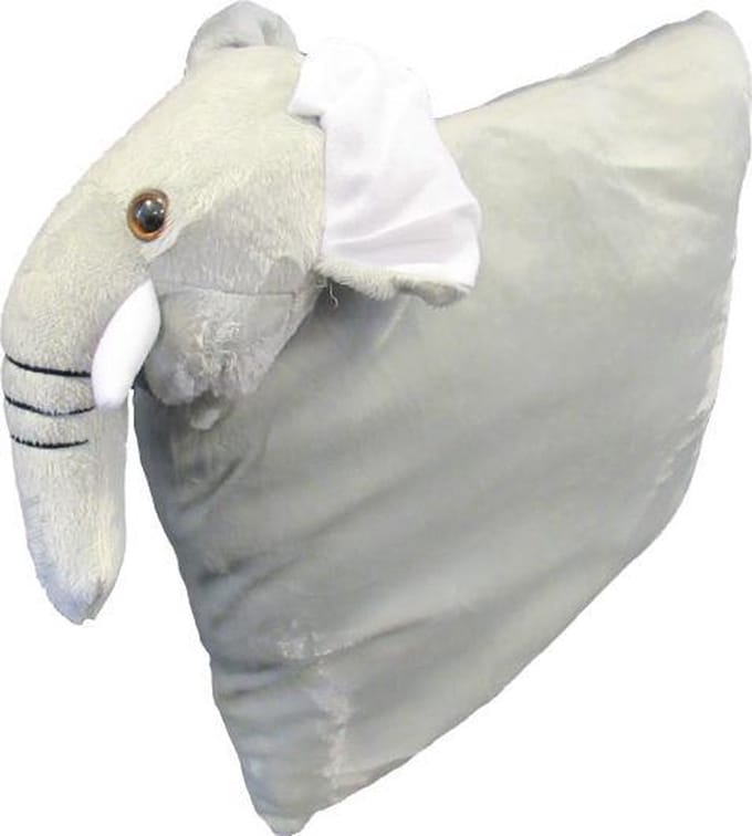 Lemetex Sierkussen Olifant - 40x40 cm - Grijs