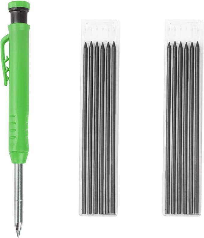 2.8mm Deep Hole Pica Refills Pack of 10 - Green Carpenter Pencil - Woodworking - Building Construction