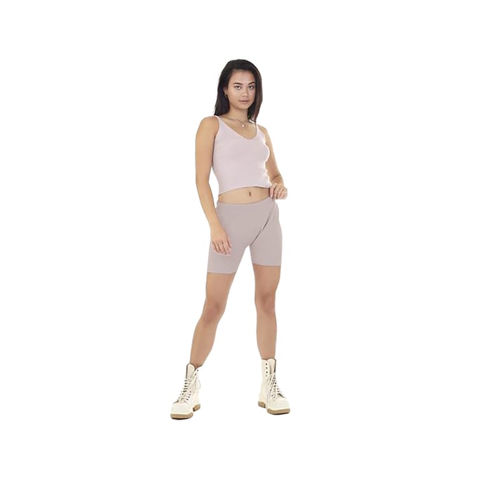 Brave Soul Ribgebreide korte broek dames/dames (Stoffig Roze)