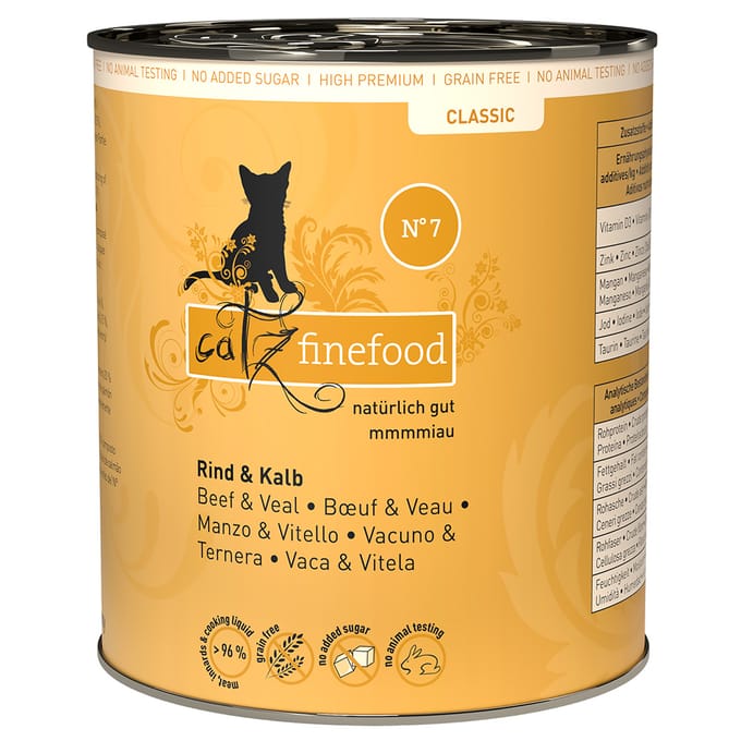 catz finefood Blik 6 x 800 g Kattenvoer - Rund & Kalf