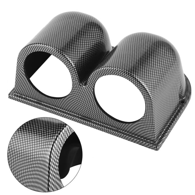52mm 2-Gats Meterhouder Universeel Koolstofvezel Stijl Auto Dashboard Meter Pod black