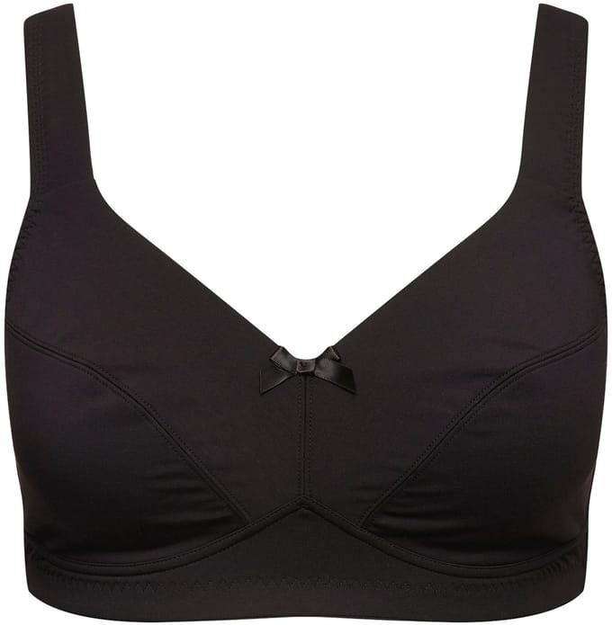 Ulla Popken - Dames - Softbeha zonder beugels brede bandjes - Zwart - Maat 110E