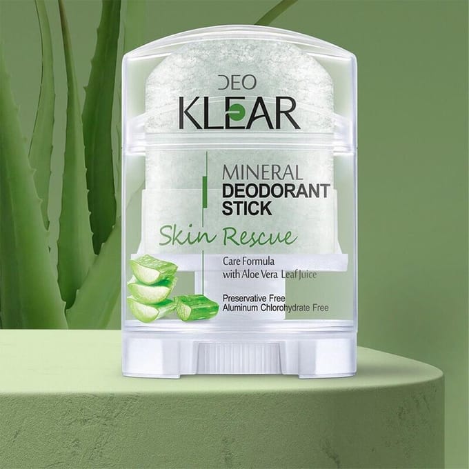 DEOKLEAR Minerale deodorantstick 70 g. (Huidredding) - Verzorgingsformule met Aloë Vela-bladsap 70 g. beige