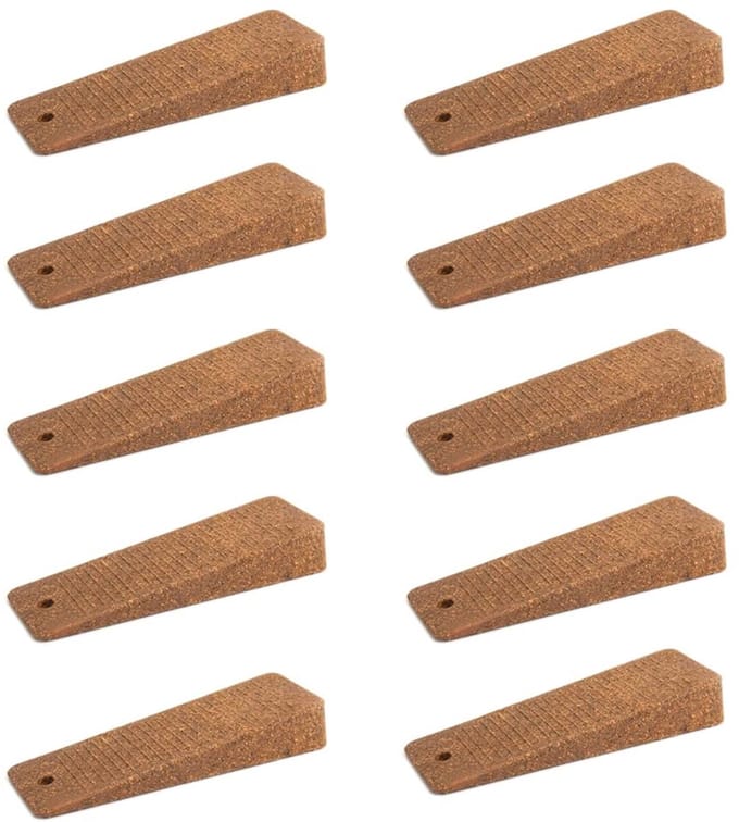 Unyqoos® Set van 10 stevige deurstoppers van rubber in kurkkleur voor binnengebruik