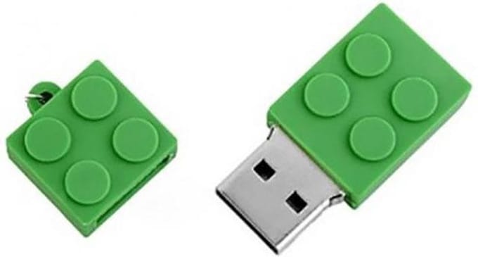 Brick usb stick 32gb groen - Blok usb stick, brick usb stick, bouwsteen usb stick, sinterklaas cadeautjes