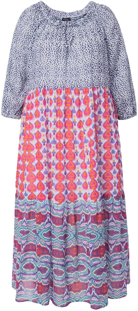 Ulla Popken - Dames - Maxi jurken - Aubergine - Maat 42+