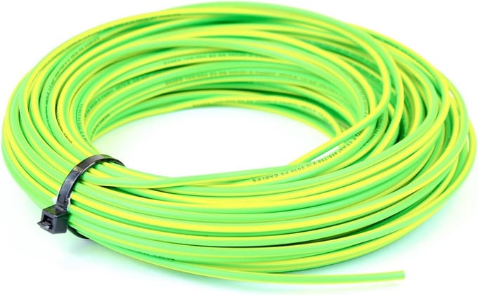 4 mm geleidingskabel enkele kern helderblauw bruin geel/groen met aangepaste lengtes