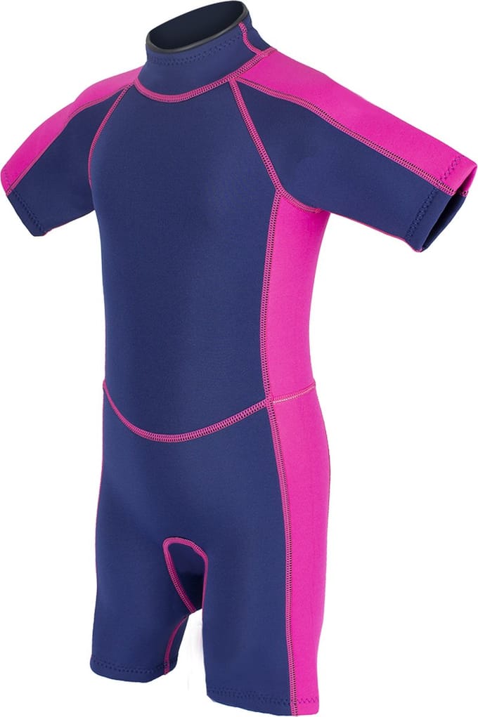 Meisjes shorty 3mm blauw/roze XS