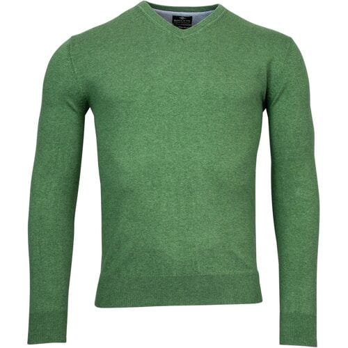 Baileys Trui V-Hals Single Knit Pima Cotton Groen Melange / male