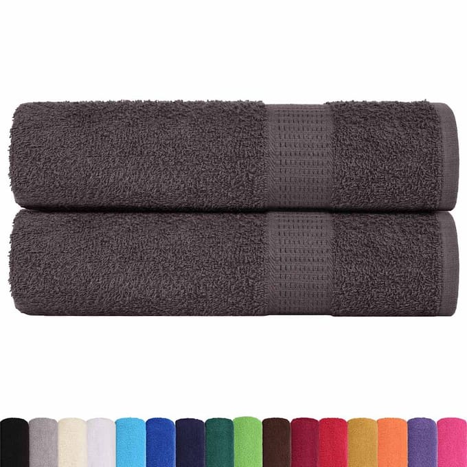 vidaXL - Handdoeken - FROGN - 2 - st - 50x100 - cm - 360 - g/m² - antraciet