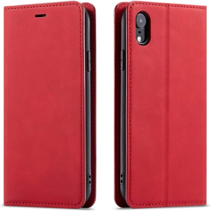 Geschikt voor Apple iPhone XR Bookcase | Rood | Pasjeshouder | Portemonnee hoesje