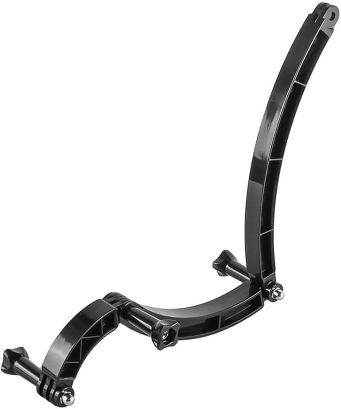 Allecto - 3-in-1 helmboogverlengarmmontagekit - actiecamera - gebogen