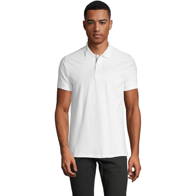 SOLS Heren Portland Poloshirt (Wit/Grijs)