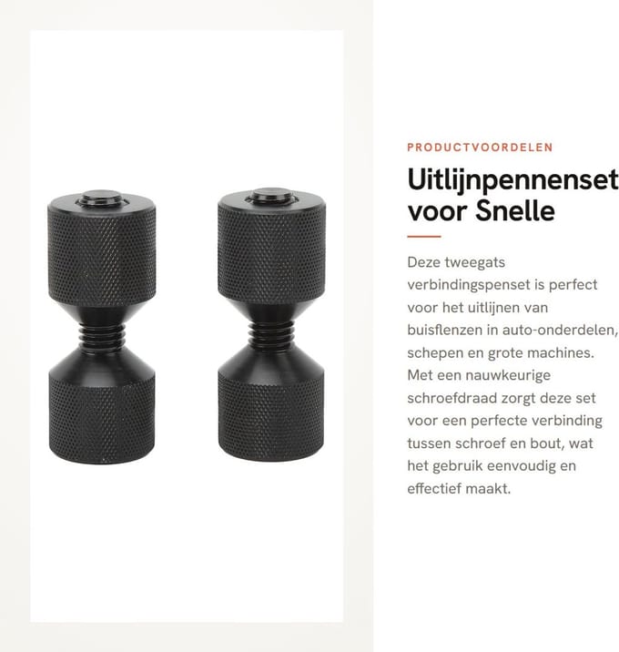 Dailygoods - Uitlijnpennenset voor Snelle Flensuitlijning, 2 Stuks