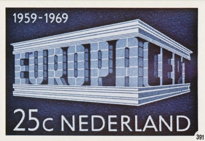 Briefkaart met afbeelding C.E.P.T. postzegel